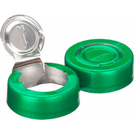 CP LAB SAFETY. 224193-07 Wheaton® 20mm Crimp Seal, Tear-Off, Aluminum Green, Unlined, Case of 1000 image.