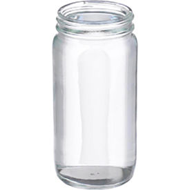 CP LAB SAFETY. W217008 Wheaton® 8 oz Wide Mouth Bottles, Round, Clear Glass, 58-400 neck, No Caps, Case of 96 image.