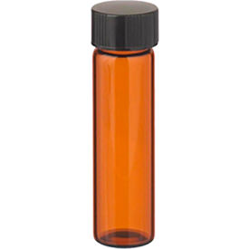 CP LAB SAFETY. W224684 Wheaton® 8ML Amber Vials in a box, PTFE /Rubber Liner, Case of 144 image.
