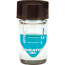CP LAB SAFETY. W986272NG Wheaton® 2ML, Graduated Glass V-Vials, 20-400, PTFE Faced Rubber Liner, Case of 12 image.