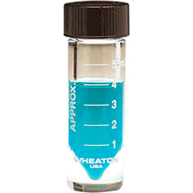 CP LAB SAFETY. W986279NG Wheaton® 5ML, Graduated Glass V-Vials, Clear, 20-400, PTFE Faced Rubber Liner, Case of 12 image.