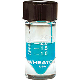 CP LAB SAFETY. W986297NG Wheaton® 3ML, Graduated Glass V-Vials, Clear, 20-400 Hole Caps , Case of 12 image.