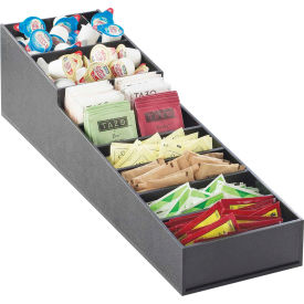 Cal Mil Plastics 2059****** Cal-Mil 2059 Stackable Cup Dispenser and Condiment Display 6-1/2"W x 22-3/4 x 6-1/4"H Slanted Black image.