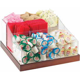 Cal Mil Plastics 3009-55 Cal-Mil 3009-55 Luxe Multi-Section Condiment Organizer White and SS 12-1/4"W x 12-1/4"D x 6-1/2"H image.