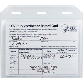 C-Line Products, Inc. 19150 C-Line® COVID-19 Vaccine Card Holder, Clear, 4" x 3", 50/Pack image.