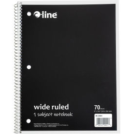 C-Line Products, Inc. 22041-CT C-Line® 1-Subject Notebook, Wide Ruled, 70-Page, Black, 24 Each/Set image.