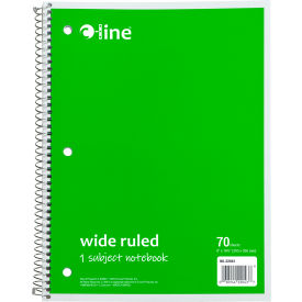 C-Line Products, Inc. 22043-CT C-Line® 1-Subject Notebook, Wide Ruled, 70-Page, Green, 24 Each/Set image.