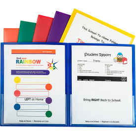 C-Line Products, Inc. 32010 C-Line® Classroom Connector School-to-Home Folders, Assorted, 6/Pack image.
