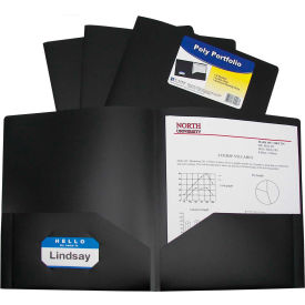 C-Line Products, Inc. 33951-BX C-Line Products Two-Pocket Heavyweight Poly Portfolio Folder, Black, 25 Folders/Set image.