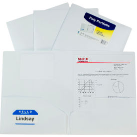 C-Line Products, Inc. 33957-BX C-Line® Two-Pocket Heavyweight Poly Portfolio Folder, White, 25/Set image.