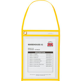 C-Line Products, Inc. 41926 C-Line® Shop Ticket Holder with Strap, Stitched, Yellow, 9" x 12", 15/Box image.