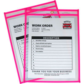 C-Line Products Neon Shop Ticket Holder, Pink, Stitched, Both Sides Clear, 9 x 12, 15EA/BX