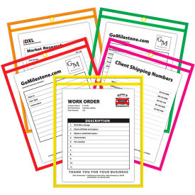 C-Line Products, Inc. 43920 C-Line Products Stitched Shop Ticket Holder, Neon Assorted 5 Color, 9 x 12, 10/PK image.