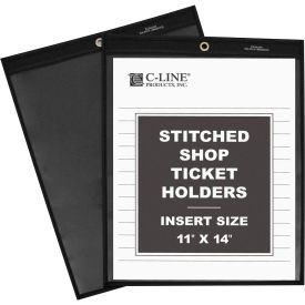 C-Line Products Shop Ticket Holders, Stitched, One Side Clear, 11 x 14, 25/BX