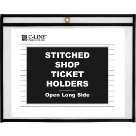 C-Line Products, Inc. 49911 C-Line Products Shop Ticket Holders, Stitched, Both Sides Clear, Open Long Side, 11 x 8 1/2, 25/BX image.