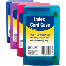 C-Line Products, Inc. 58046-DS C-Line Products 4" x 6" Index Card Case, Assorted Colors, 24 Index Card Case/Set image.
