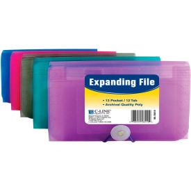 C-Line Products 13-Pocket Coupon Size Expanding File, Assorted Colors, 12 Files/Set