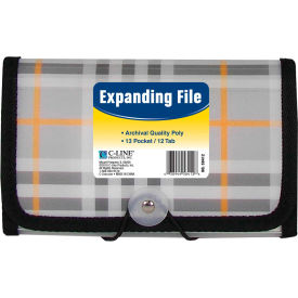 C-Line Products 13-Pocket Coupon Size Expanding File, Plaid, 12 Files/Set