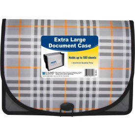 C-Line Products Extra Large Document Case, Plaid, 12 Document Cases/Set
