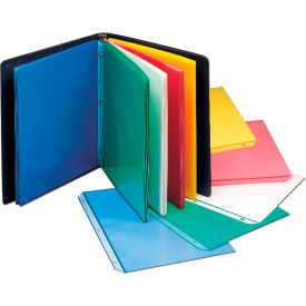 C-Line Products, Inc. 62010 C-Line Products Colored Polypropylene Sheet Protector, Assorted Colors, 11 x 8 1/2, 50/BX image.