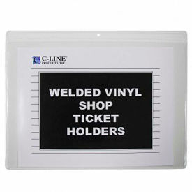 C-Line Products, Inc. 80129 C-Line Products Shop Ticket Holders, Welded Vinyl, Both Sides Clear, Open Long Side, 12 X 9, 50/BX image.