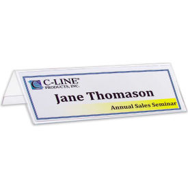 C-Line Products, Inc. 87597 C-Line Products Medium rigid Heavyweight Plastic Name Tent Holder, 2 1/2 x 8 1/2, Clear, 25/BX image.