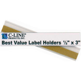 C-Line Products, Inc. 87607 C-Line Products Peel & Stick Shelf/Bin Label Holders, 1/2" x 3", 50/Pack image.