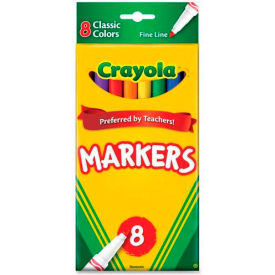 Crayola 587709 Crayola® Classic Markers, Fine Tip, Assorted, 8/Set image.