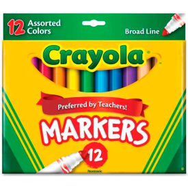 Crayola 587712 Crayola® Classic Markers, Conical Tip, Assorted, 12/Set image.