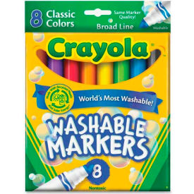 Crayola 587808 Crayola® Washable Markers, Conical Tip, Nontoxic, Assorted, 8/Set image.