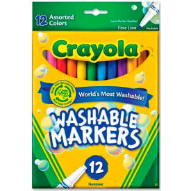 Crayola 587813 Crayola® Washable Markers, Fine Tip, Nontoxic, Assorted, 12 /Set image.