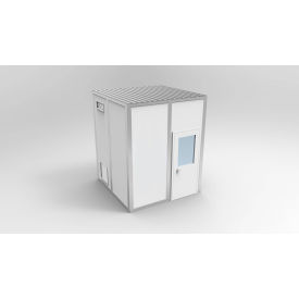 Porta-Fab Corp CR8-1212 Portafab Modular Cleanroom, 12L x 12W, 1 HEPA Unit, 2 Light Fixtures, 4 Outlets, ISO 8, White image.