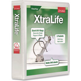 Cardinal® XtraLife ClearVue Non-Stick Slant-D Ring Binder 3 Rings 2" Capacity 11" x 8.5"
