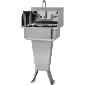 Sani-Lav® 503FL Floor Mount Sink With Faucet And Side Splash Guards 