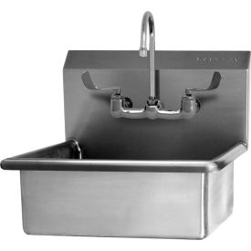 Sani-Lav 504F-0.5 Wall Mount Sink With Faucet, Low Flow 0.5 GPM