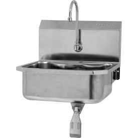 Wall Mount Sink with Single knee Pedal Valve, Flow Rate 0.5 GPM, 18 Gauge view 2