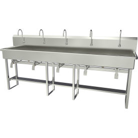 Floor Mount Wash Station with Single Knee Pedal Valve, Flow Rate 0.5 GPM, Gauge 16 view 2