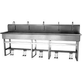510FS 5-Person Floor Mount Wash-Station with Double Foot Pedal Valves view 2