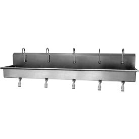 510W1 5-Person Wall Mount Wash Station With Single Knee Pedal Valves view 2