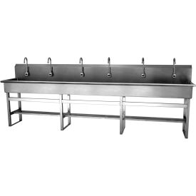 6-Person Floor Mount Wash Station With AC Powered Sensors view 2