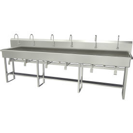Floor Mount Wash Station with Single Knee Pedal Valve, Flow Rate 0.5 GPM, 16 Ga view 2