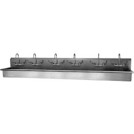 Sani-Lav® 512WFL-0.5  6-Person Wall Mount Wash Station With Faucets Low-Flow 0.5 GPM 