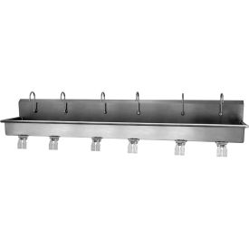 Sani-Lav® 512WSL 6-Person Wall Mount Wash-Station With Double Knee Pedal Valves 