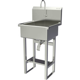 Floor Mount Sink with Single Knee Pedal Valve, 2 GPM view 2