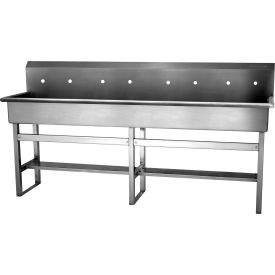 Floor Mount Wash Station w/8" OC Faucet Mounting Holes Only, 16 Ga., 10" Back Splash view 2