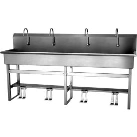 58FSL-0.5 4-Person Floor Mount Wash-Station, Double Foot Pedal Valves, 0.5 GPM view 2
