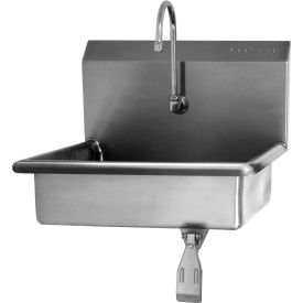 Sani-Lav 6081-0.5 Wall Mount Sink With Single Knee Pedal Valve, Low-Flow 0.5 GPM