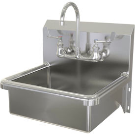 Sani-Lav® Wall Mount Sink with Manual Faucet Flow Rate of 2 GPM 16 Gauge 