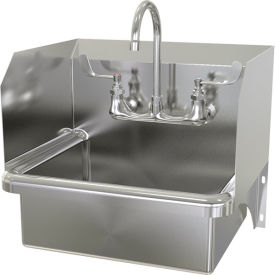 Sani-Lav® Wall Mount Sink with Manual Faucet Flow Rate of 0.5 GPM 16 Gauge 