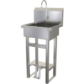 Floor Mount Sink with Double Foot Pedal Valve, 0.5 GPM view 2